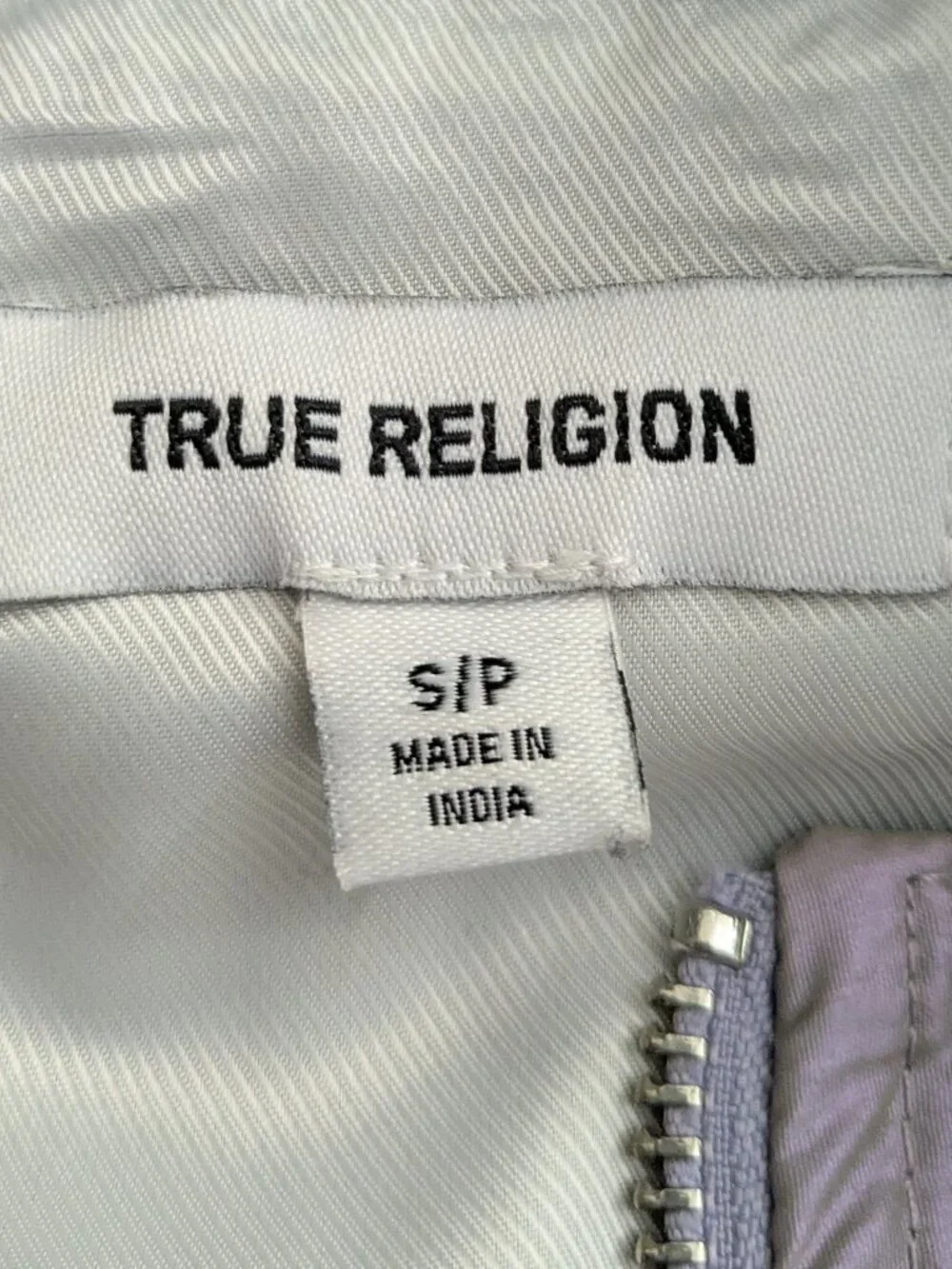 True Religion Lavendar Shine Metallic Windbreaker Jacket Size Small .